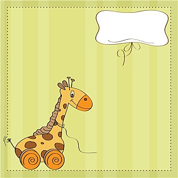 婴儿,礼物,卡,可爱,长颈鹿