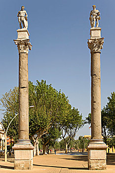 柱子,阿拉米达,散步场所,塞维利亚,安达卢西亚,西班牙,欧洲
