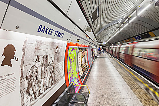 英格兰,伦敦,地铁,做糕点,街道,月台