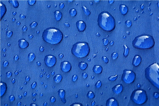 特写,雨滴,蓝色,伞