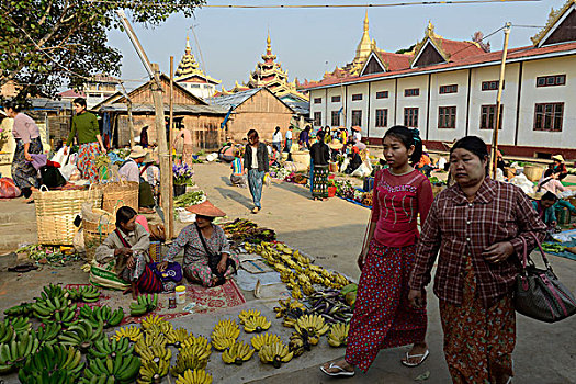 亚洲,缅甸,茵莱湖,市场