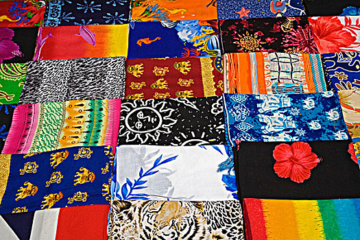 彩色,丝绸,布,出售,曼谷,泰国