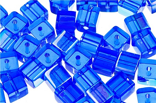蓝色,玻璃,立方体,特写
