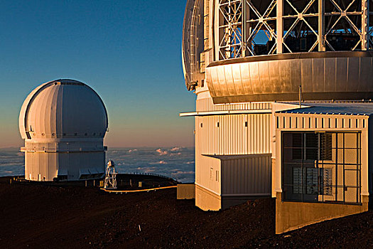 莫纳克亚,观测,顶峰,右边,左边,望远镜,美国