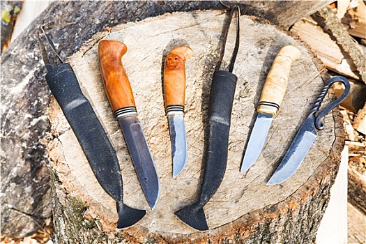 刀,木质,树桩