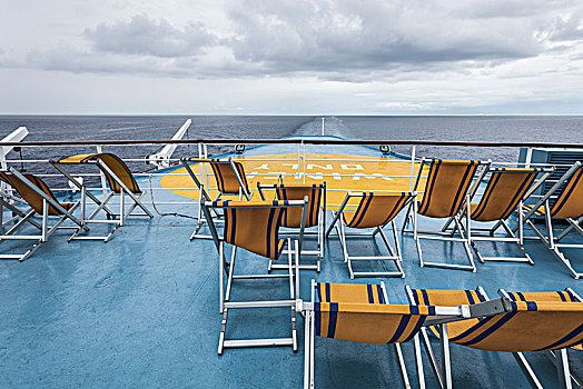 风景,上方,空,折叠躺椅,船