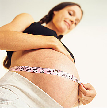 孕妇,测量,腹部