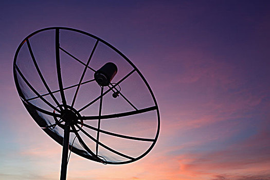 碟形卫星天线,天空,日落,沟通,科技,网络