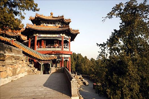 庙宇,颐和园,北京,中国,亚洲