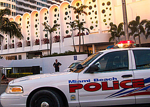 美国,迈阿密海滩,警车