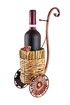 瓶子,红酒,轮式,篮子