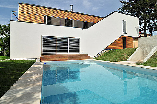 现代,住房,游泳池