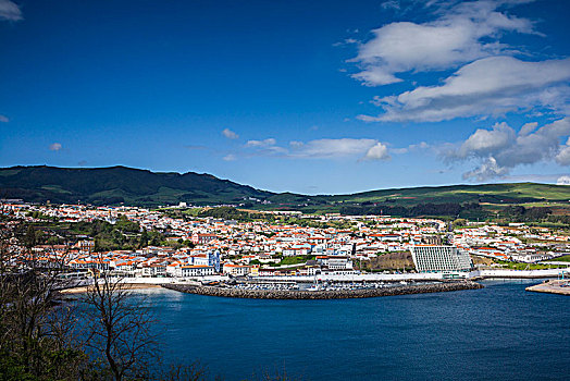 葡萄牙,亚速尔群岛,岛屿,俯视图,水岸