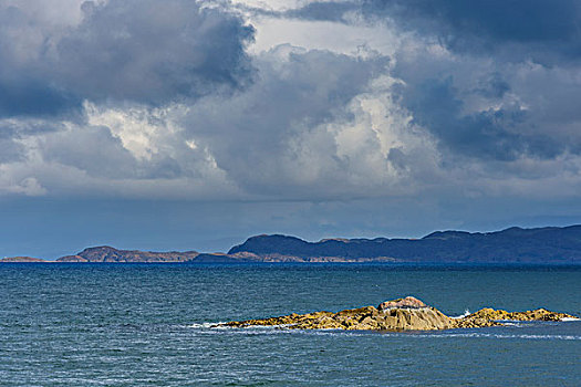 苏格兰,海岸,海洋,阴天,英国