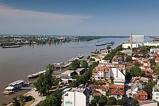 保加利亚,多瑙河,北方,俯视图,河滨地区