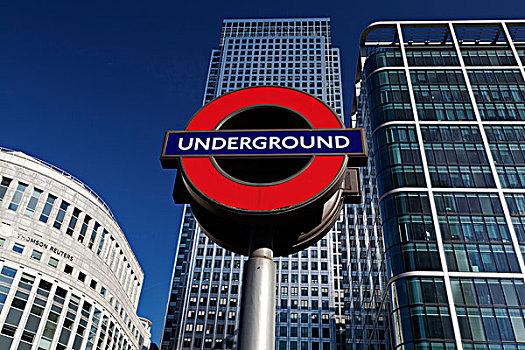 英格兰,伦敦,金丝雀码头,伦敦地铁标志,最高,建筑,英国