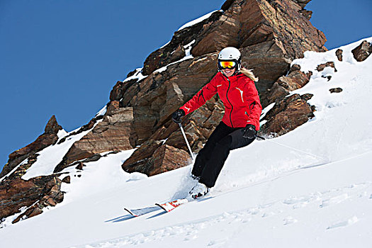 滑雪者,雪,斜坡