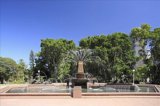 喷泉,海德公园,悉尼,澳大利亚