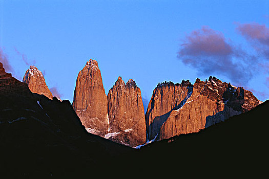 智利,晨光,山丘,托雷德裴恩国家公园,大幅,尺寸