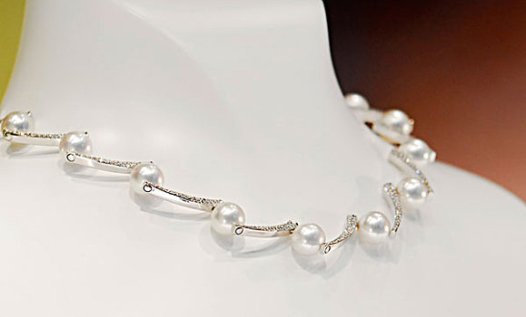 珍珠,钻石,项链