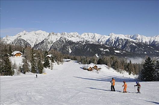 雪屋,山脉,背影,滑雪区,萨尔茨堡,奥地利