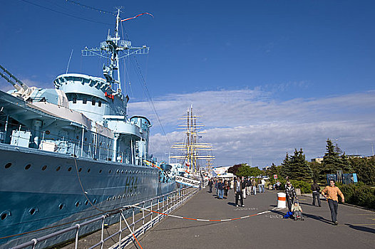 军舰,博物馆,码头,波罗的海,波兰
