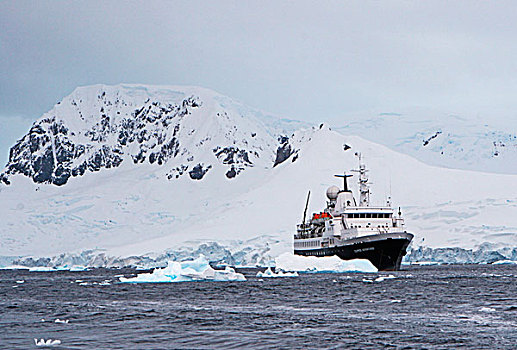 南极冰山和客轮