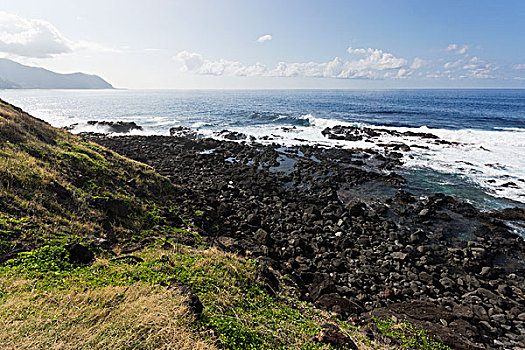 海岸线,瓦胡岛,夏威夷,美国