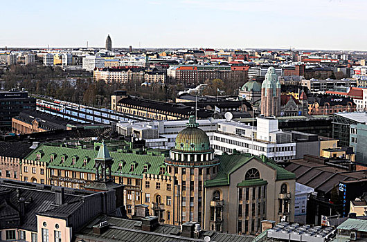风景,上方,赫尔辛基,芬兰,欧洲