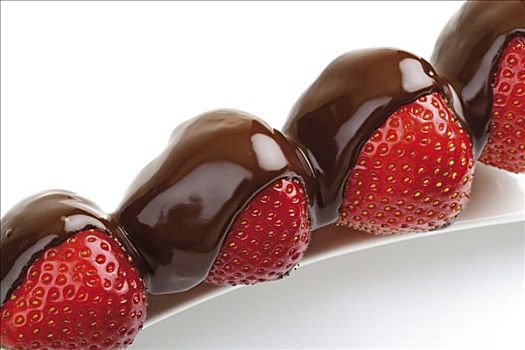 扦,草莓,巧克力涂层