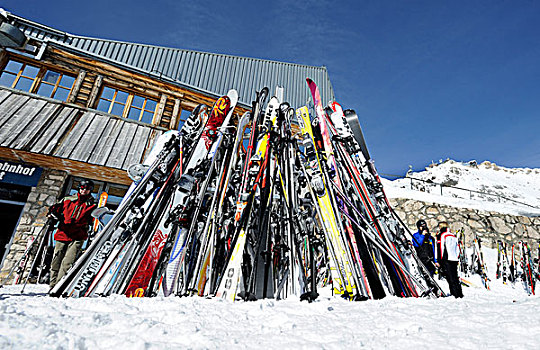 滑雪,架子,山,楚格峰,韦尔登费尔斯,上巴伐利亚,巴伐利亚,德国,欧洲