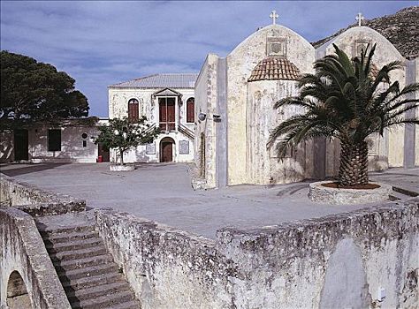 寺院,克利特岛,希腊,欧洲