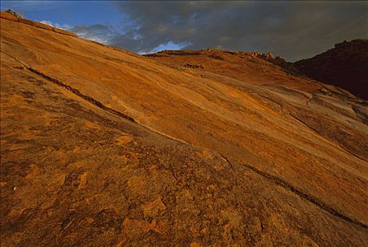 红色,花冈岩,岩层出露,纳米布沙漠,纳米比亚