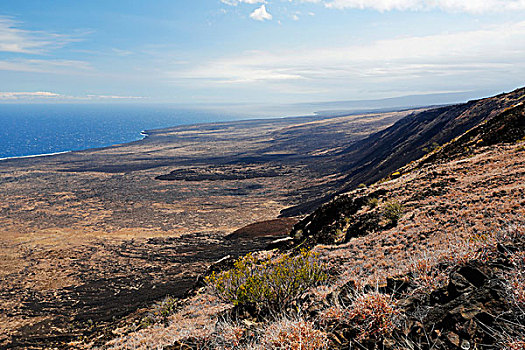 远眺,沿岸,地点,火山岩,巴利,悬崖,火山,国家,公园,夏威夷,美国