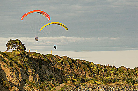 滑翔伞运动者,达拉斯,道路,水岸,维多利亚,温哥华岛,不列颠哥伦比亚省,加拿大