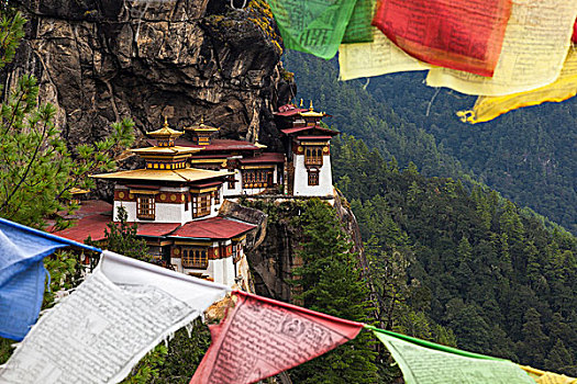不丹,寺院,悬崖