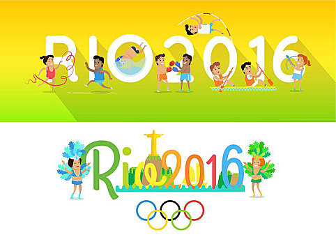 概念,旗帜,运动,比赛,巴西,传统,世界闻名,国际,竞争,夏天,卡通,运动员,不同,风格,设计