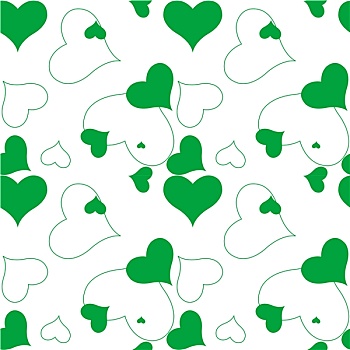 心形,绿色,图案