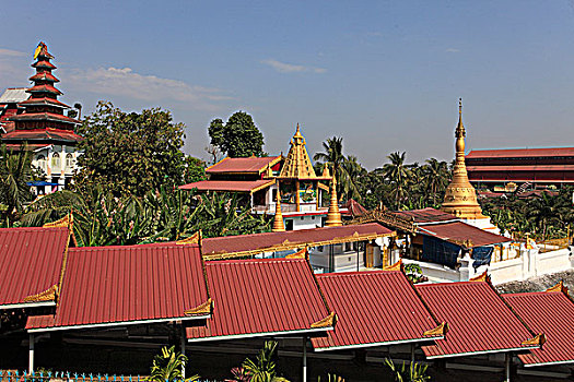 缅甸,仰光,佛教,寺院