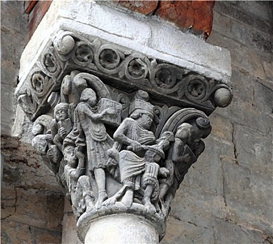 大教堂,柱头,罗马式,国王