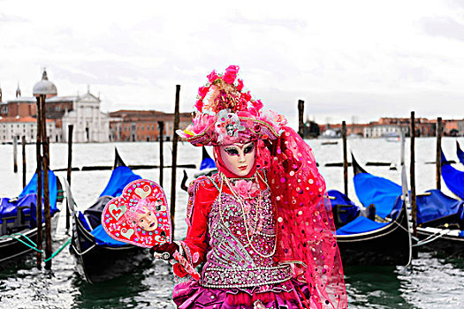 女人,服饰,面具,狂欢,威尼斯,威尼托,意大利,欧洲