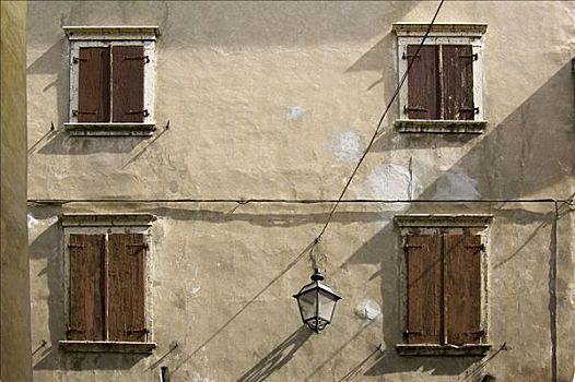 路灯,墙壁,窗户,加尔达湖,意大利