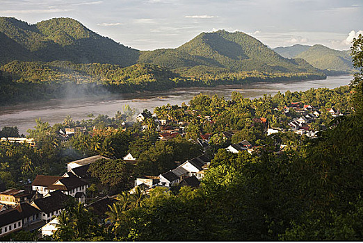 俯视,琅勃拉邦,老挝