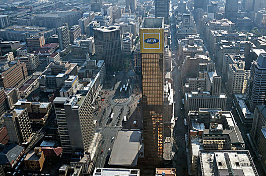 风景,上方,约翰内斯堡,平台,中心,高度,摩天大楼,非洲,南非