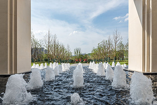 小区住宅景观设计的水景喷泉