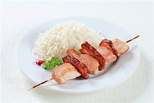 猪肉,扦子,米饭