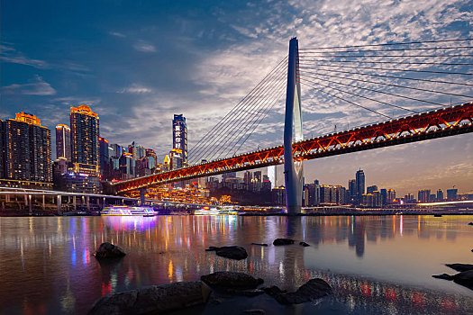 重庆夜景之千厮门大桥
