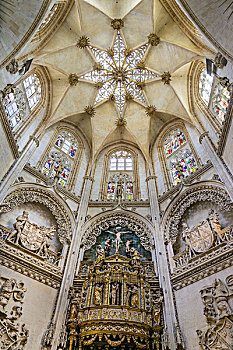 拱顶,布尔戈斯大教堂,布尔戈斯,卡斯提尔,西班牙,欧洲