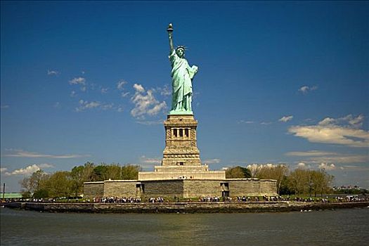 仰视,雕塑,自由女神像,自由岛,纽约,美国