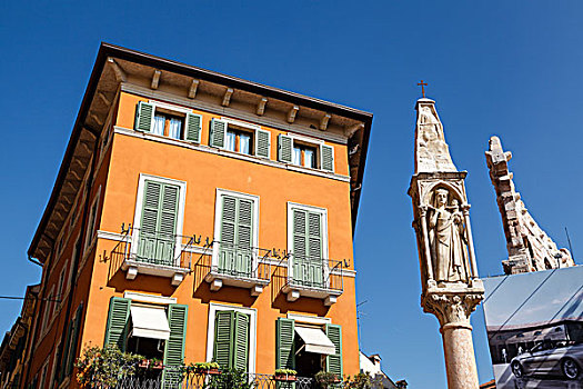 柱子,广场,胸罩,维罗纳,威尼托,意大利